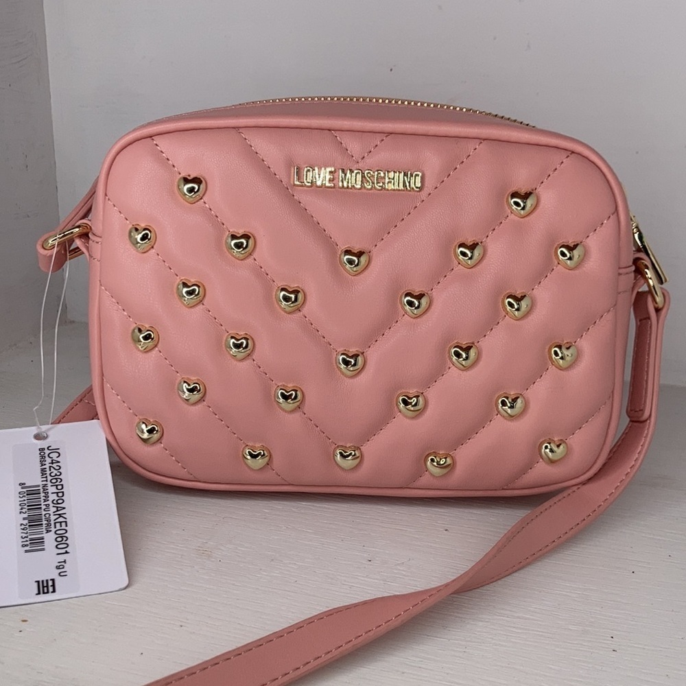 Love Moschino NWT quilted heart pink crossbody bag - Picture 3 of 6